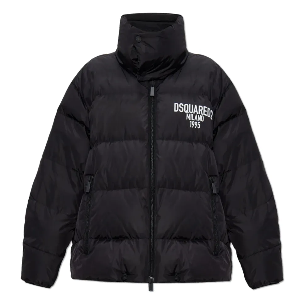 Chaqueta de plumas con logo estampado