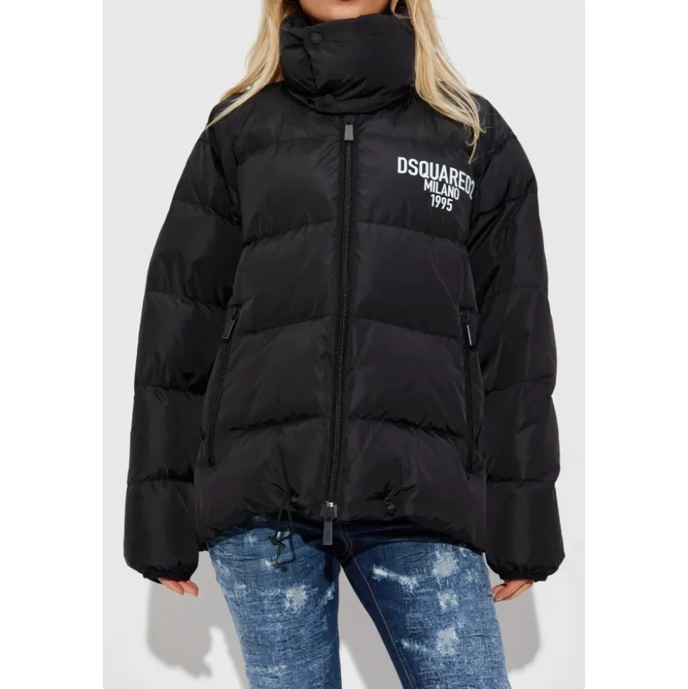 Chaqueta de plumas con logo estampado