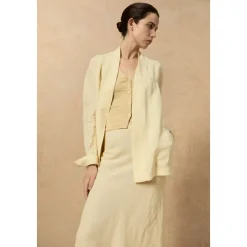Chaqueta Larga de Lino y Viscosa