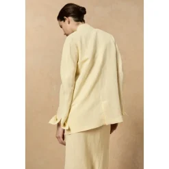 Chaqueta Larga de Lino y Viscosa