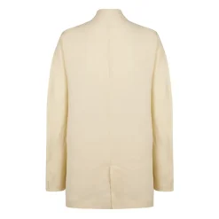 Chaqueta Larga de Lino y Viscosa