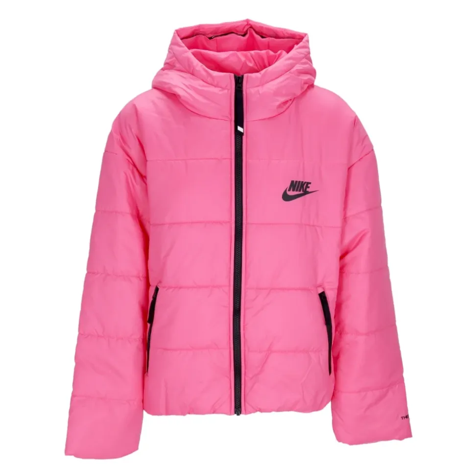 Chaqueta Plumífero con Capucha Repel Rosa/Negro