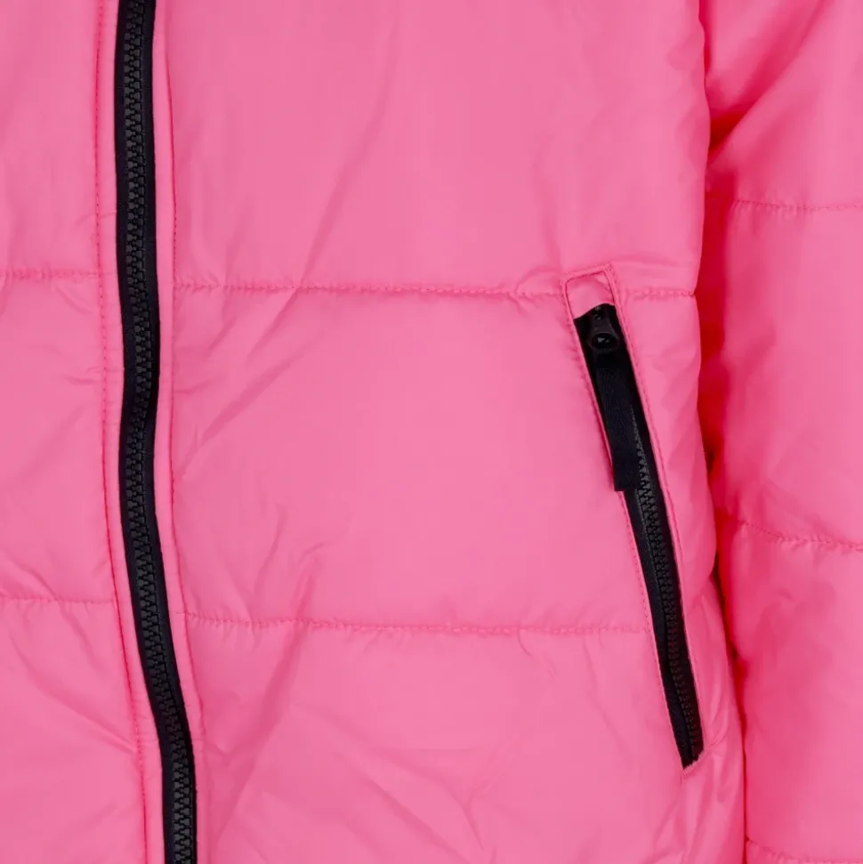 Chaqueta Plumífero con Capucha Repel Rosa/Negro
