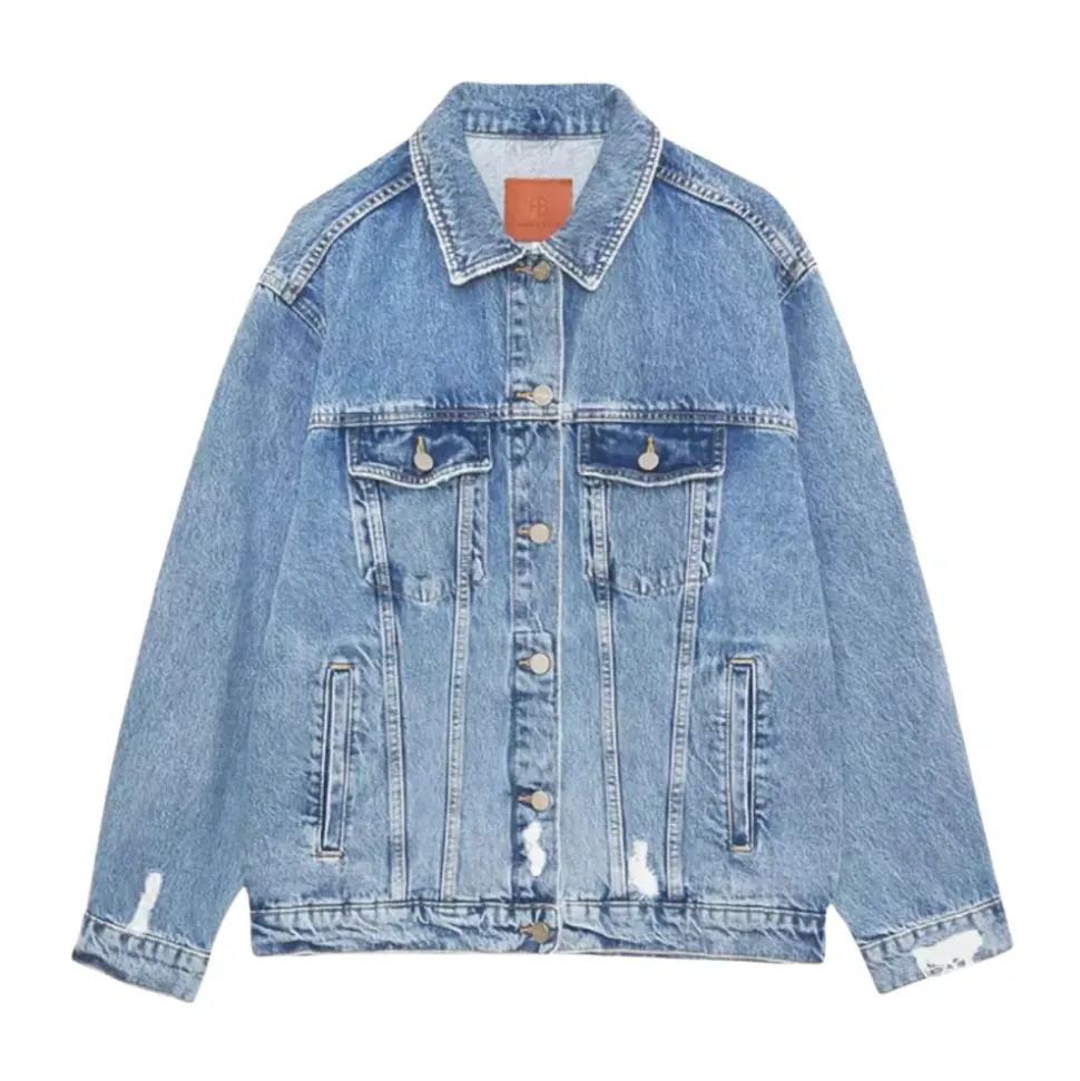 Chaqueta Vaquera Azul Estilo Oversize Desgastado
