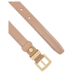 Cinturón estrecho de cuero rosa claro