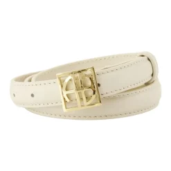 Cinturón Monograma de Cuero Blanco - Elegante
