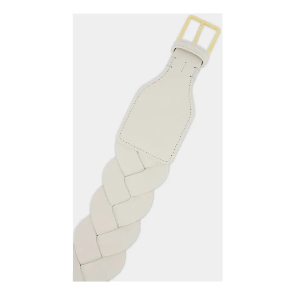 Cinturón Trenzado Blanco Skinny