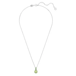 Collar con colgante Piedra Natal de Agosto Corte Cojín Verde