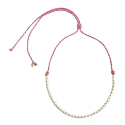Collar de Cuerda Trenzada con Perlas de Cristal