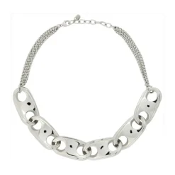Collar Ola Gruesa Plata Metal