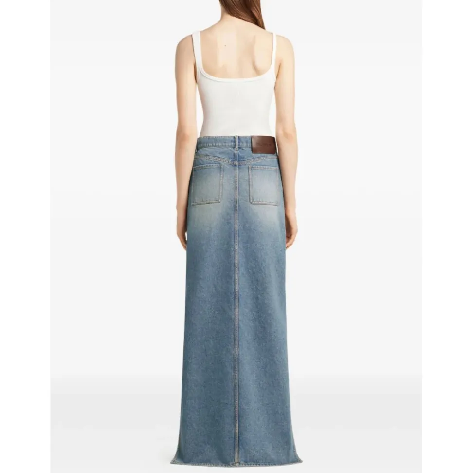 Cut-Out Denim Skirt