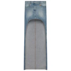 Cut-Out Denim Skirt