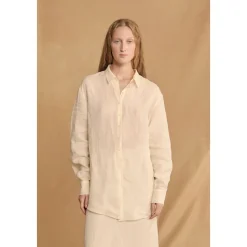 Dennis, camisa oversize de ramio marfil-