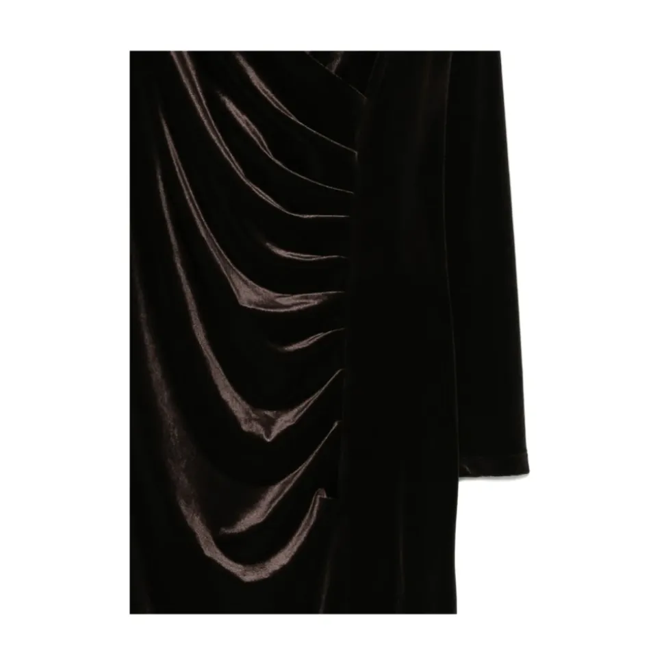 Draped Long-Sleeve Dress