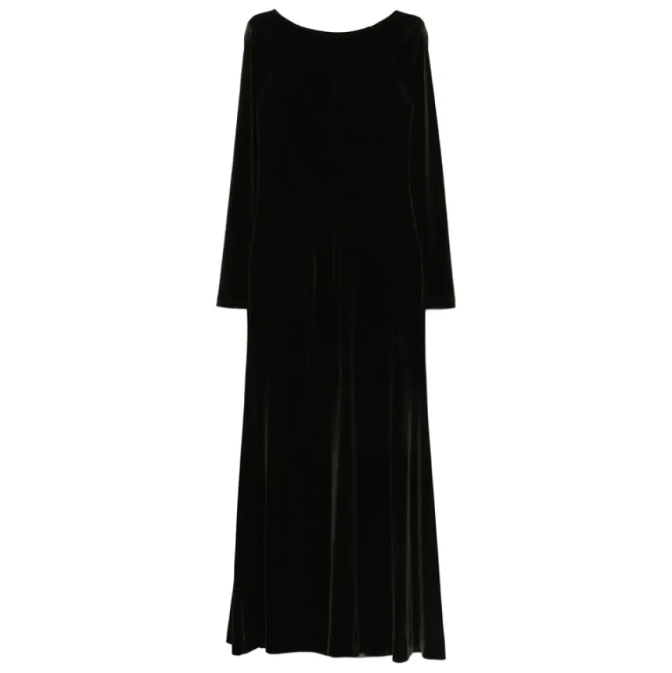 Draped Long-Sleeve Dress