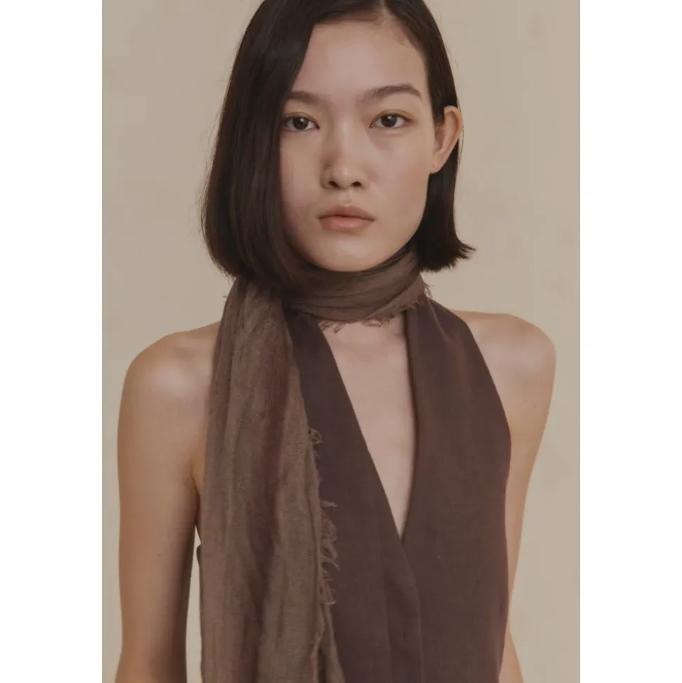 Eclipse, foulard a rayas morado maltinto-