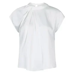 Elegante Blusa de Satén Drapy Blanco Roto