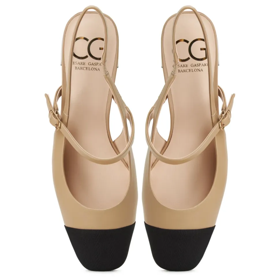 Elegantes Slingback Block Heels Pumps