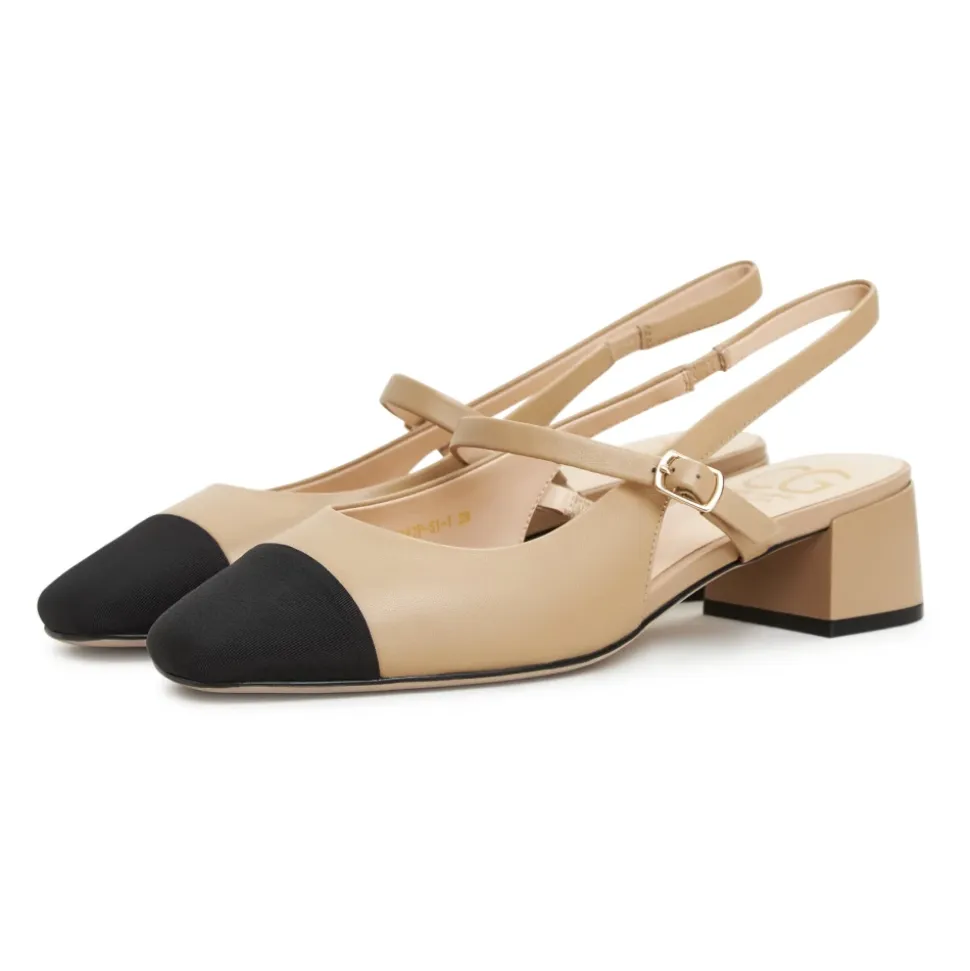 Elegantes Slingback Block Heels Pumps