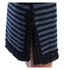 Falda Midi a Rayas de Ganchillo