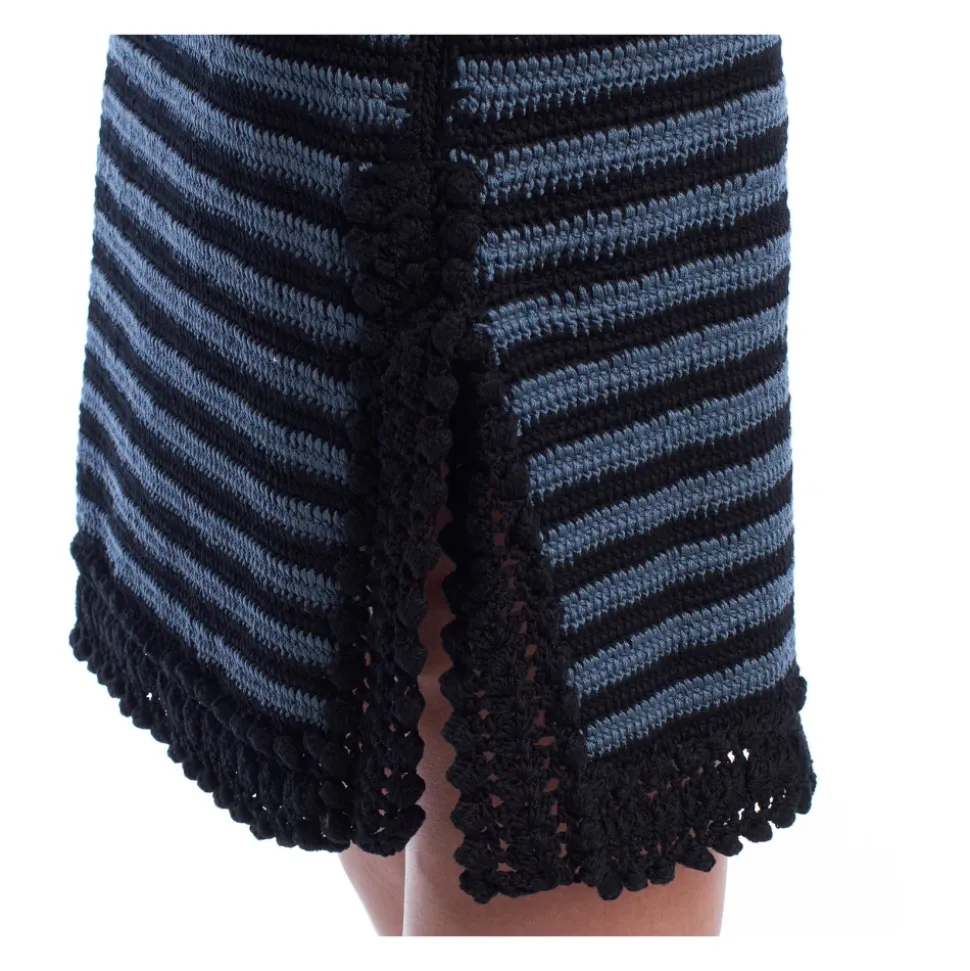 Falda Midi a Rayas de Ganchillo