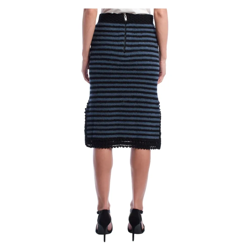 Falda Midi a Rayas de Ganchillo