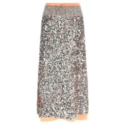 Falda Midi de Lentejuelas de Doble Capa