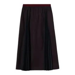 Falda midi plisada de corte evasé