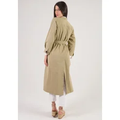 Gabardina larga beige impermeable