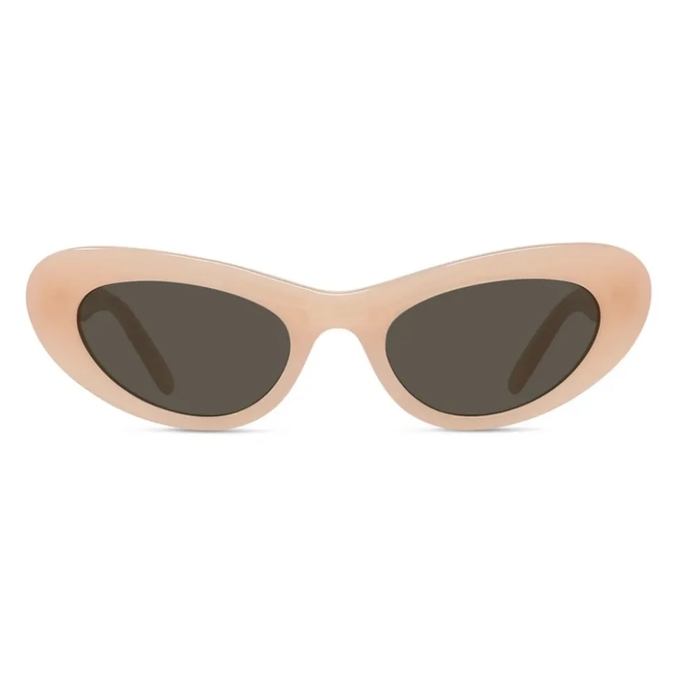 Gafas de sol ovaladas rosas con lentes marrones