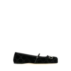 GG Crystal Horsebit Ballet Flat