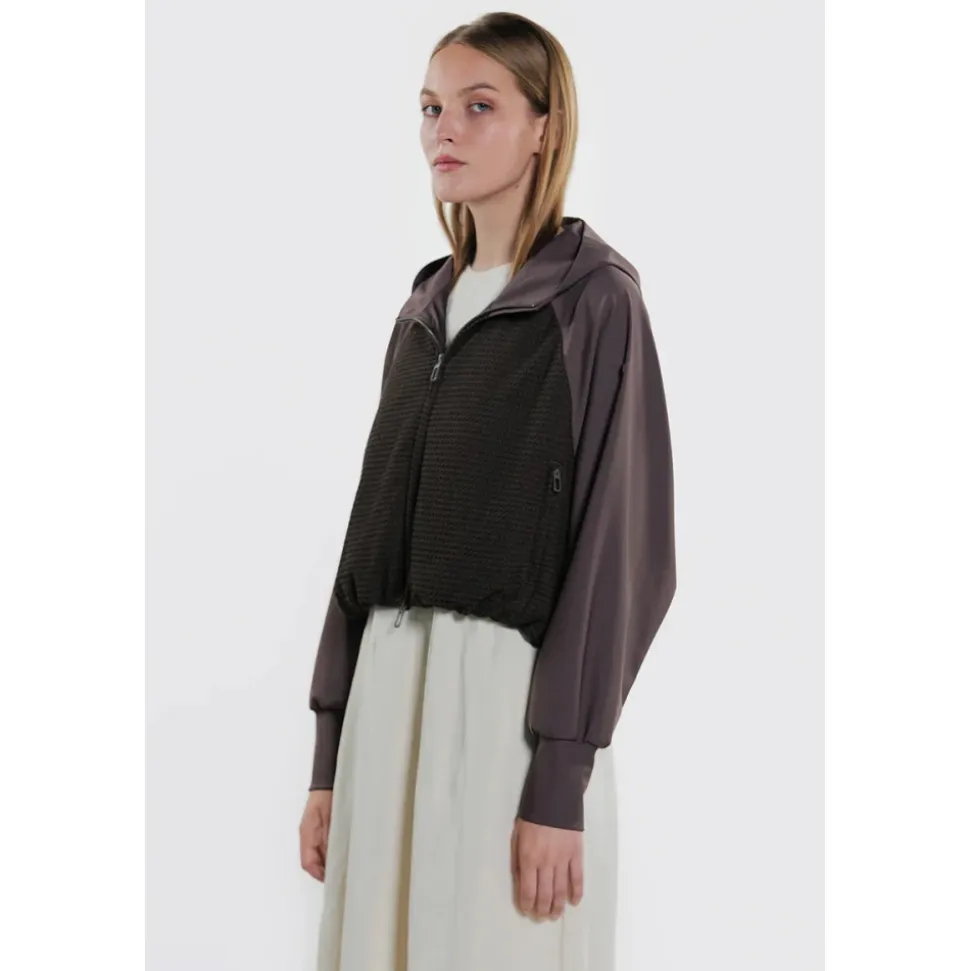 Giacca manica raglan con rete