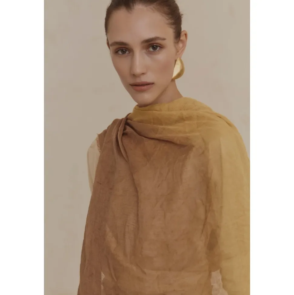 Glow, foulard bicolor nude y miel-