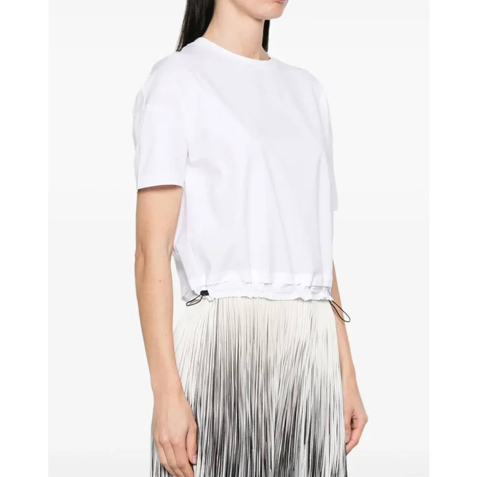 Jersey Blanco con Cuello de Cordón