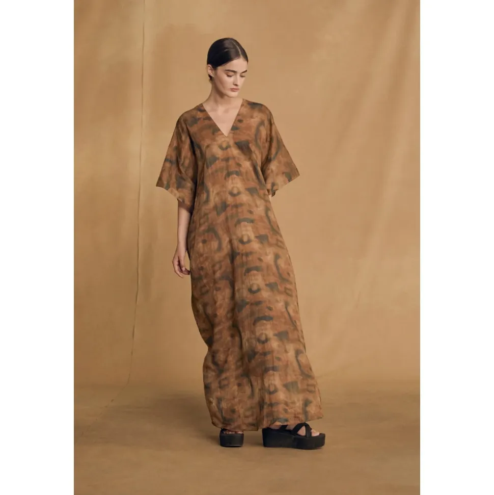 Kaftan, vestido de ramio taiyo print