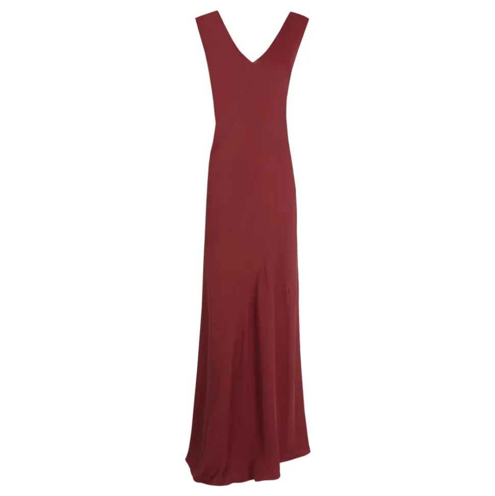 Kara, vestido de seda cereza-
