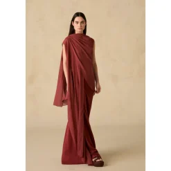 Kara, vestido de seda cereza-