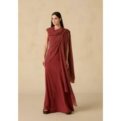 Kara, vestido de seda cereza-