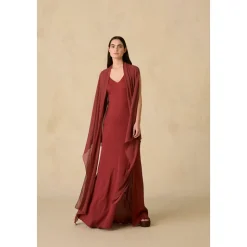 Kara, vestido de seda cereza-