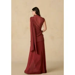 Kara, vestido de seda cereza-