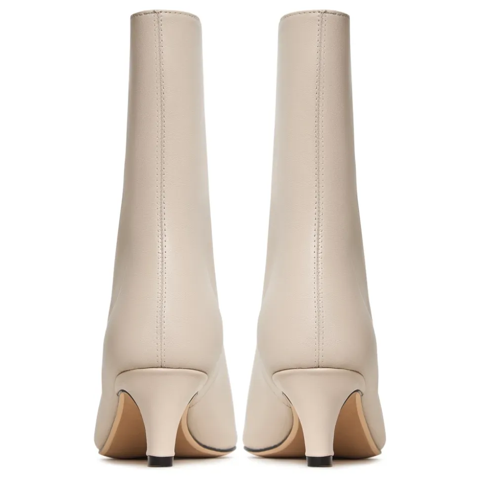 Kitten Heel Ankle Boots Dolly - White