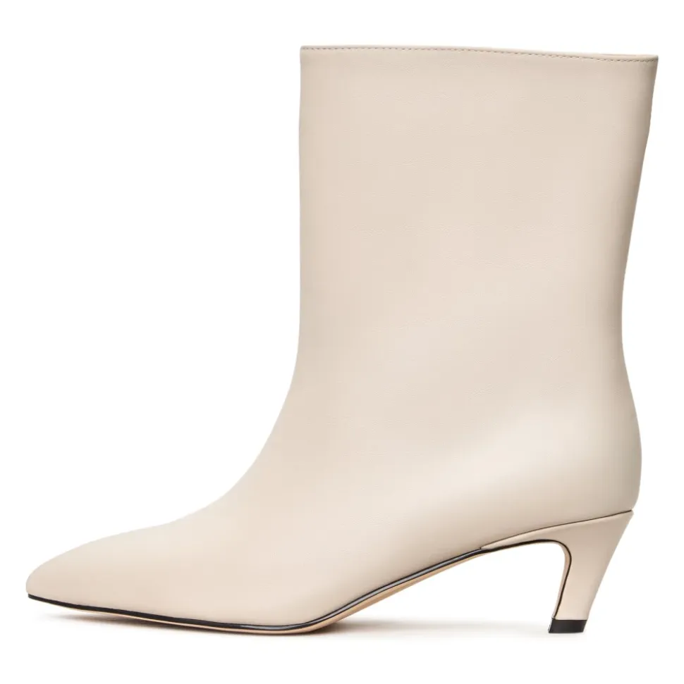 Kitten Heel Ankle Boots Dolly - White