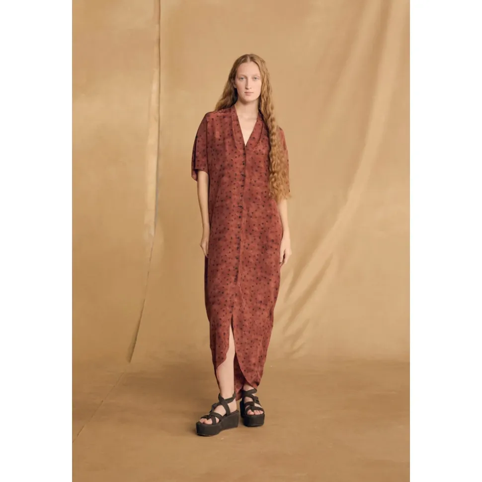 Lady bug, vestido de seda dots print-