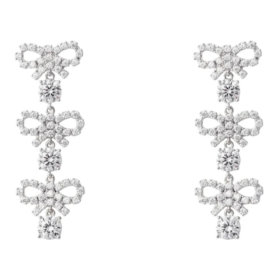 Lazo de Cristal Pendientes Escalonados