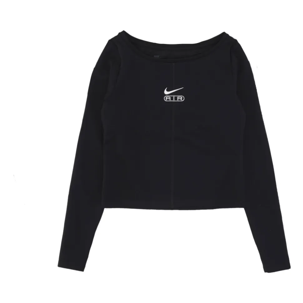 Manga Larga Air Logo Tee Negro/Blanco