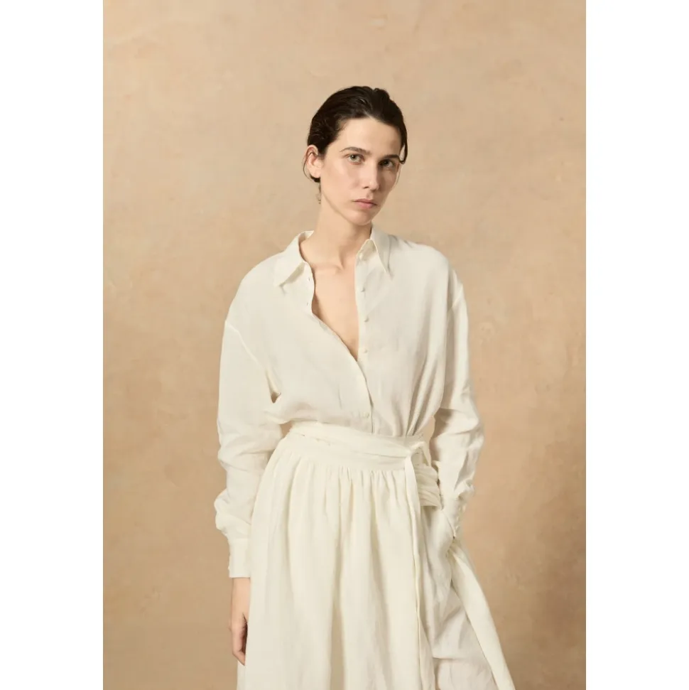 Marlo, camisa en lino crudo-