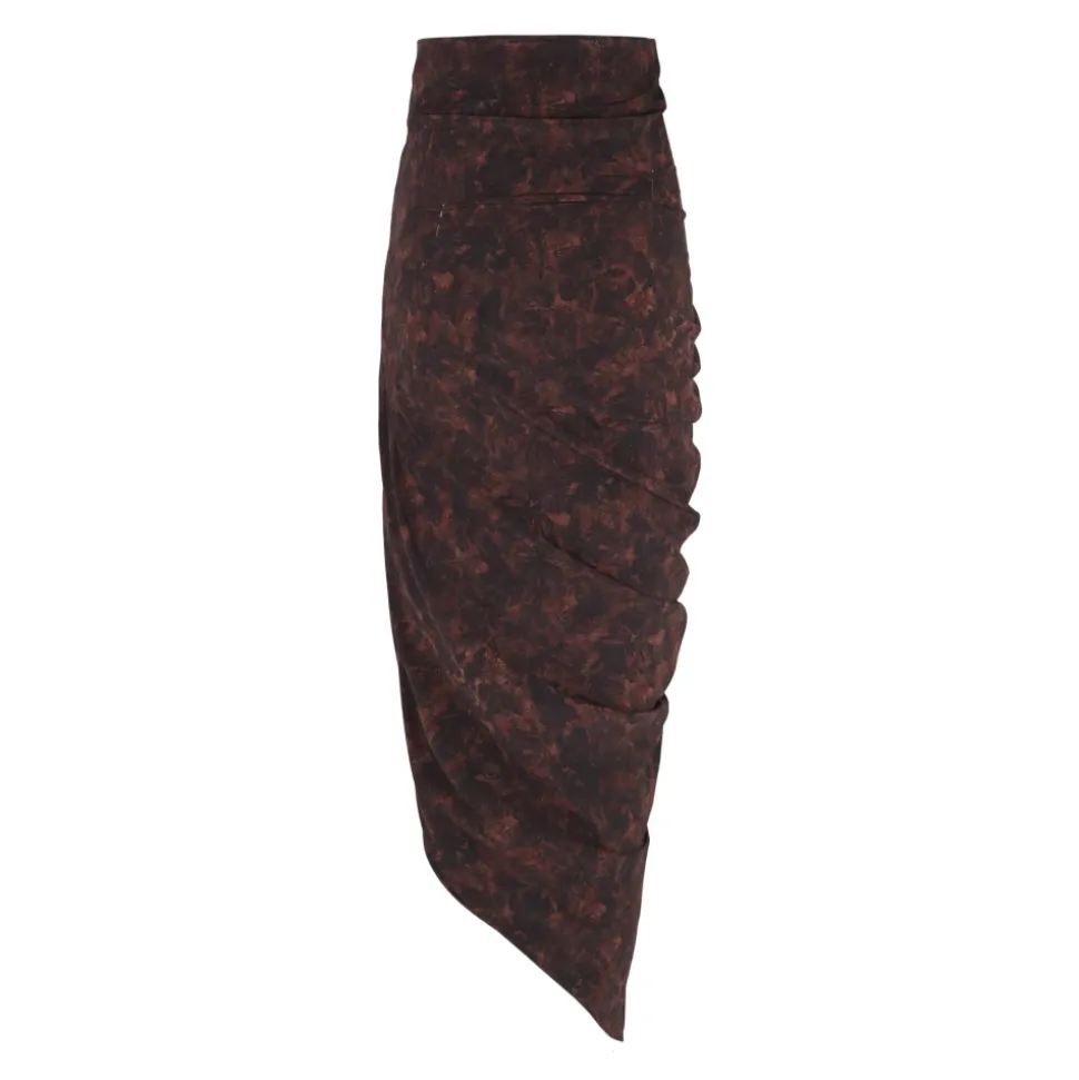 Mathilda, falda en seda stretch mata print-