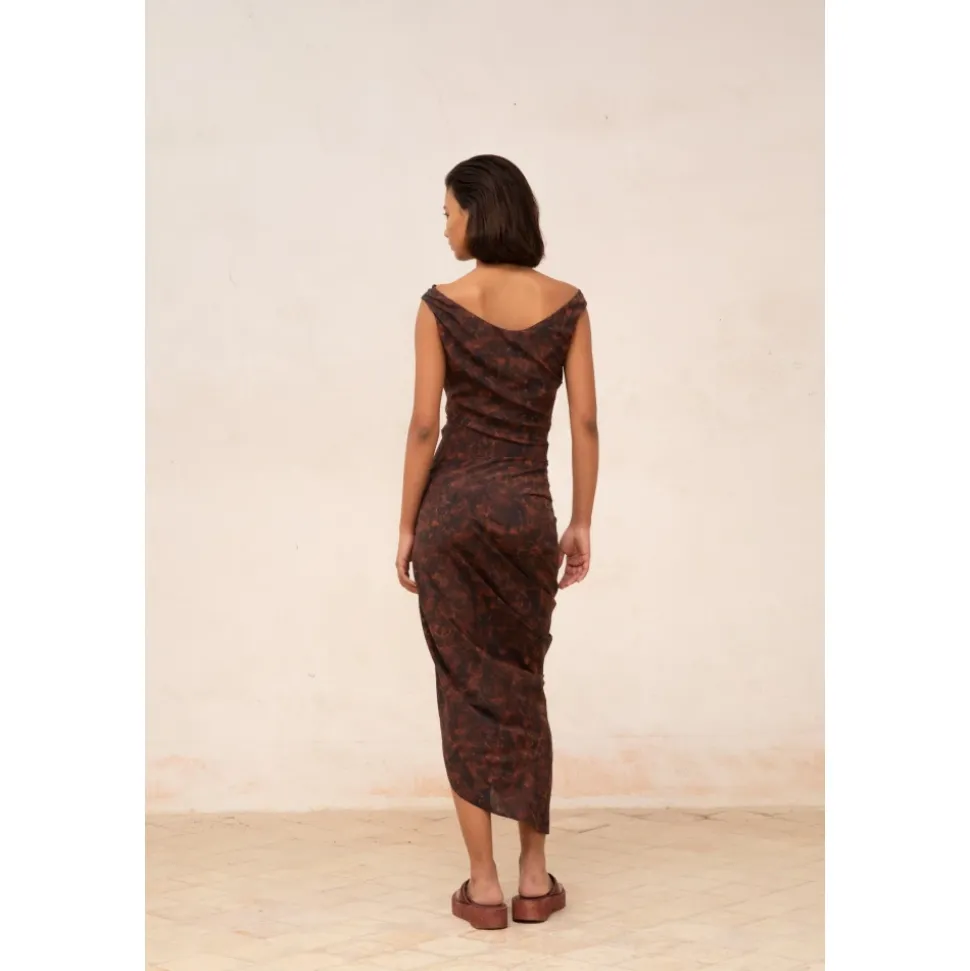 Mathilda, falda en seda stretch mata print-