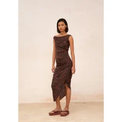 Mathilda, falda en seda stretch mata print-