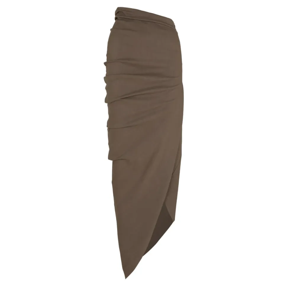 Mite, falda midi cacao-